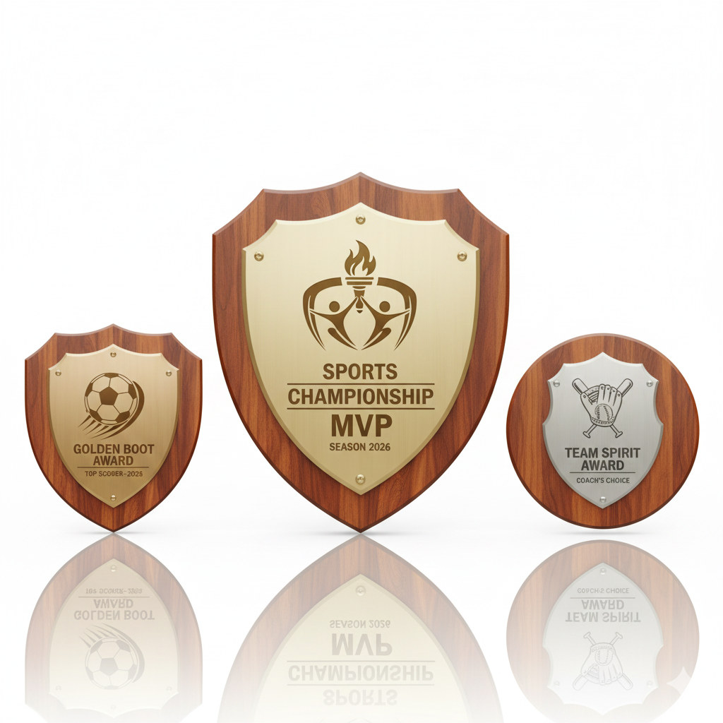 Premium Sports Wooden Shields β Perpetual Team Victory Award